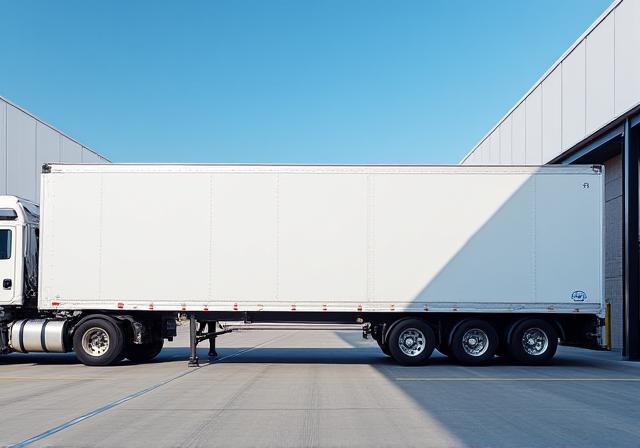 Company dry van trailer being loaded